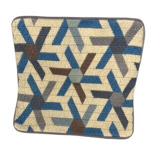 Jonathan Adler Bargello Asterisk wool velvet woven square throw pillow cover NEW